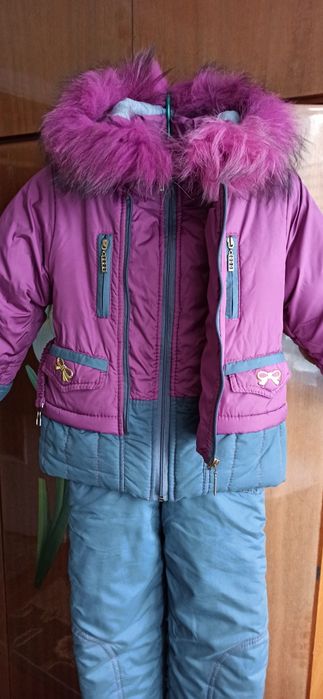 Зимний комбинезон для девочки, теплая курточка