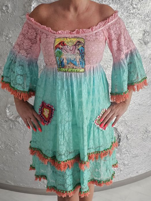 Antica Sartoria włoska sukienka boho roz M
