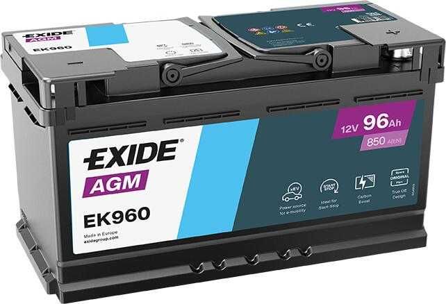 Akumulator Exide AGM 95Ah 850A EK950 START STOP