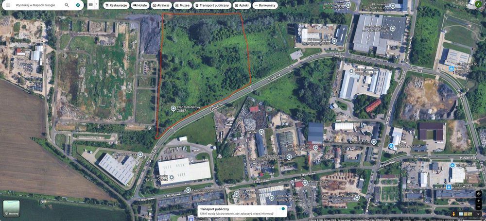 Działka do wynajęcia na plac, składowisko, parking itp max 5.5 ha Głogów ul Północna