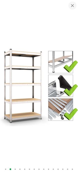 Стеллаж металлический оцинкованный " 1800х700х300 мм, 5 полок