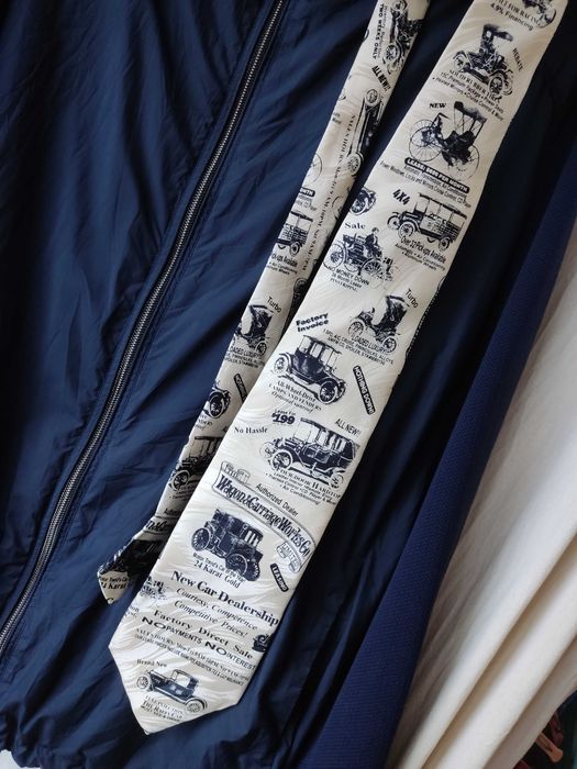 Винтаж галстук автомобили шелк Artifacts All Silk