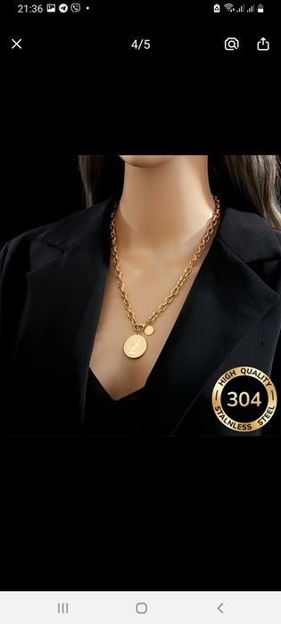 Цепочка с кулоном 18к позолота