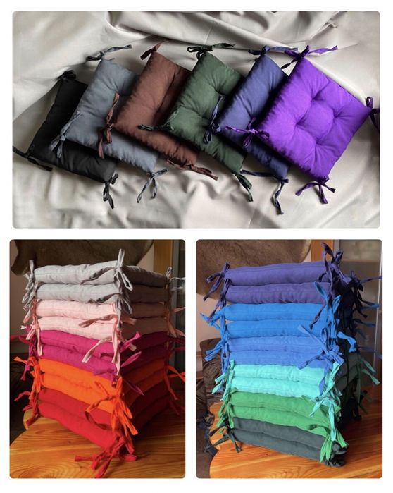 Подушка на стул, табурет, подушки на крісла зі завʼязками у вітальню