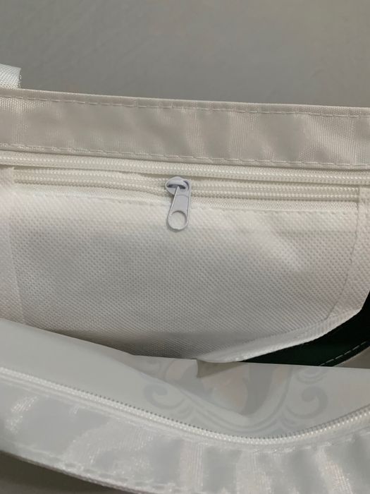 Torba plażowa duża, biała ze złotym napisem