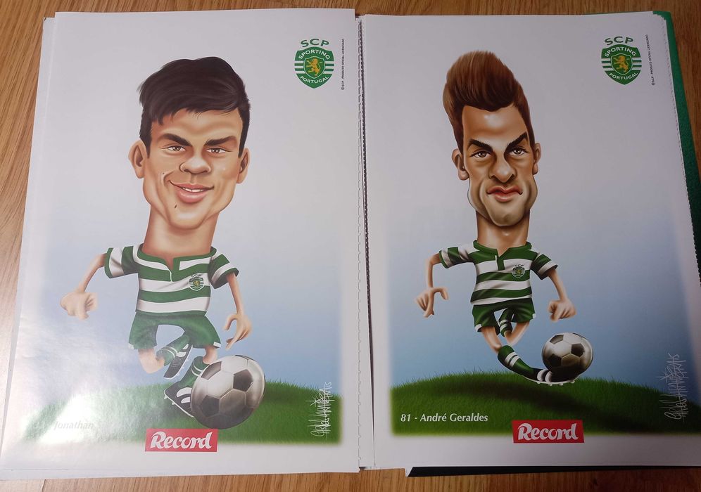 30 Posters / Caricaturas do Plantel do Sporting Clube de Portugal