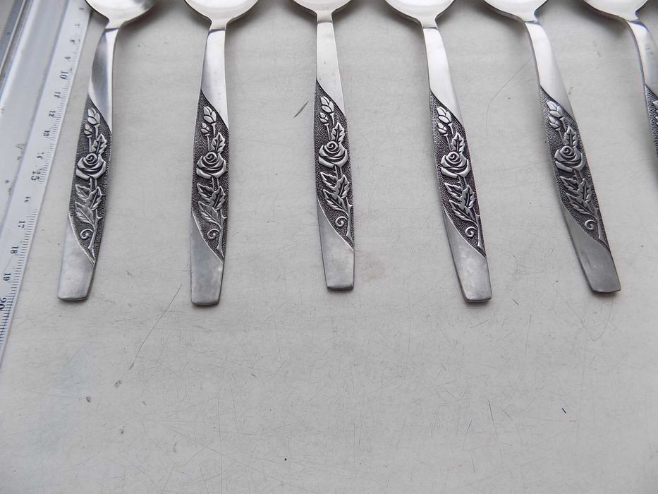 Ложки столовые Роза червление нержавейка ЗІШ, 12 шт новые