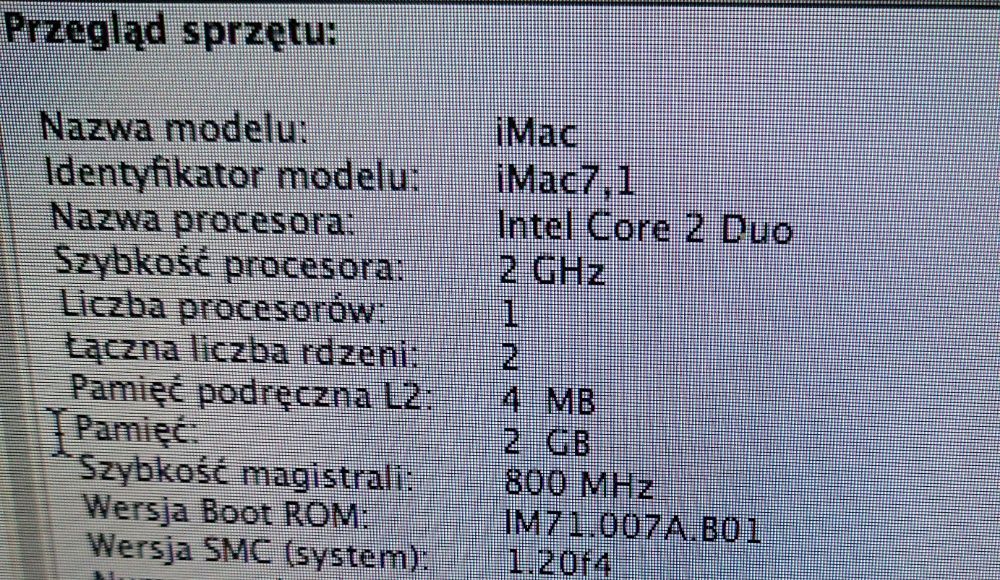 KOMPUTER stacjonarny APPLE iMac 7,1 + klawiatura + mysz- stan idealny!