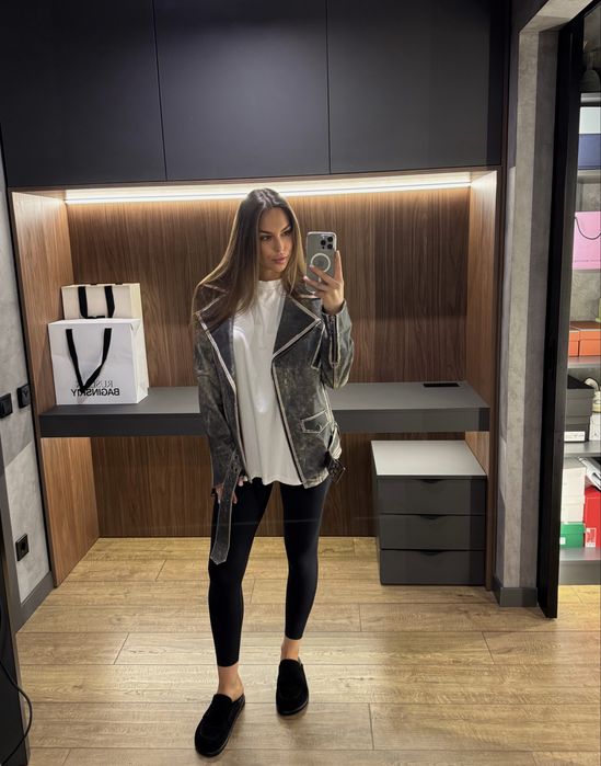 Жіноча шкіряна курточка косуха Gots label bazhane emiliya furs