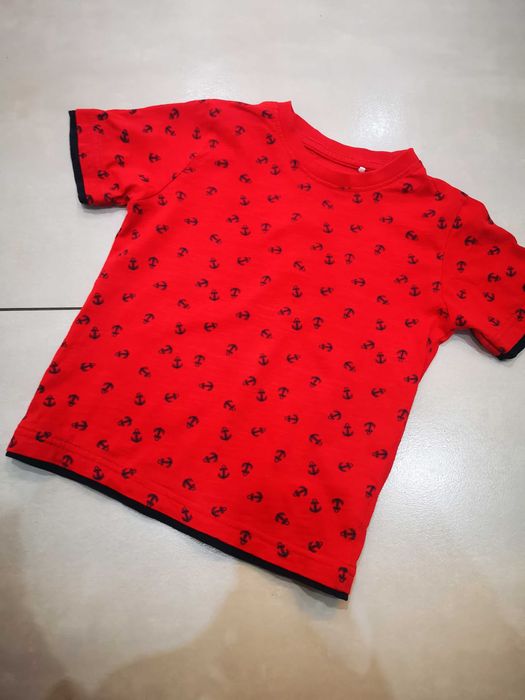 Topolino t-shirt czerwony w kotwice 98 cm 2-3 lata