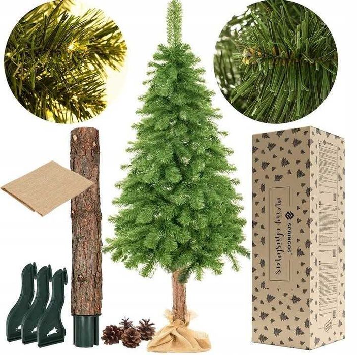 Ялинка сосна на натуральному пні штучна Springos 180 см