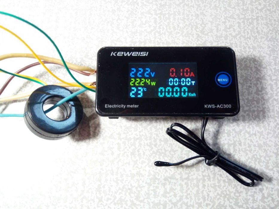 Ваттметр 220В AC 100А 22кВт цветной вольтметр счетчик термодатчик