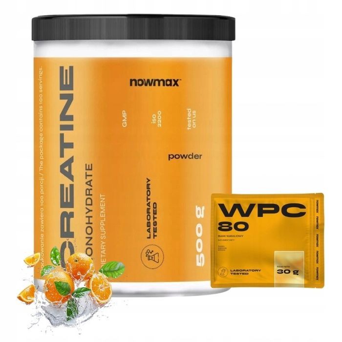 nowmax creatine monohydrate 500 g kreatyna siła masa monohydrat + wpc
