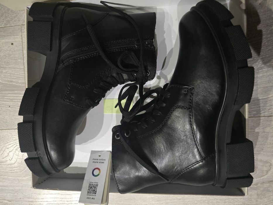 Nowe botki Lasocki czarne skóra naturalna 36