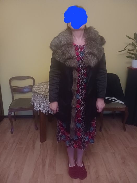 Podpinka z krolika kołnierz i  kaptur z lisa