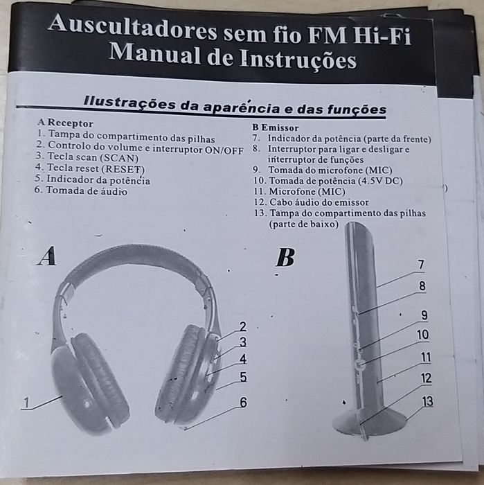 Rádio auscultadores sem fio.