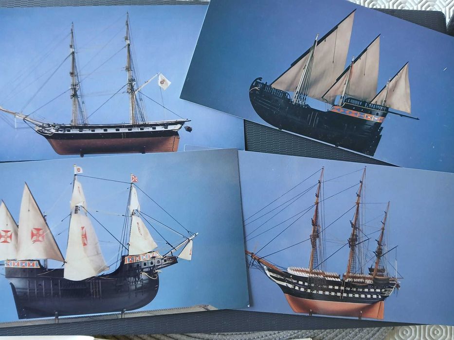 coleção de 11 postais com imagens de antigas embarcações