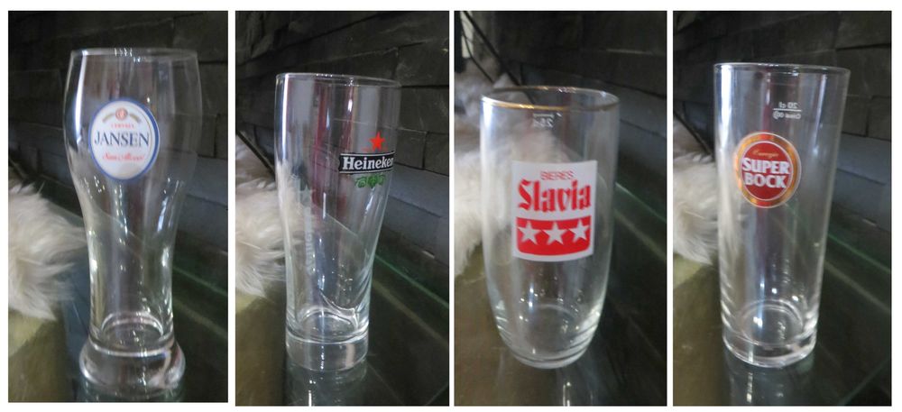 Copos Coleção , Antigos, da Jansen, Slavia, Super Bock e Heineken - 4