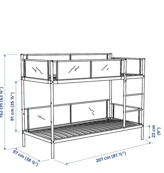 Venda Urgente Beliche ikea VITVAL-Estrutura beliche, branco/cinz clr,
