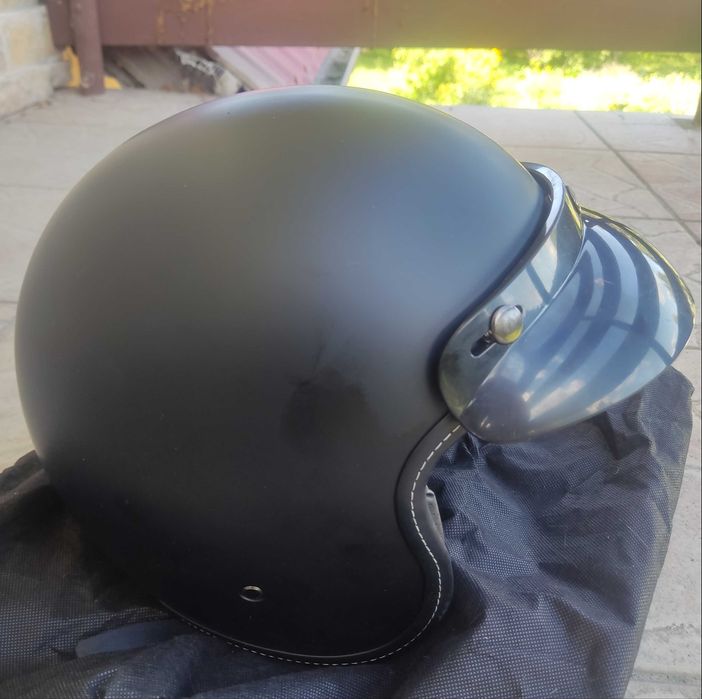 Kask na motocykl owalny otwarty czarny rozmiar M