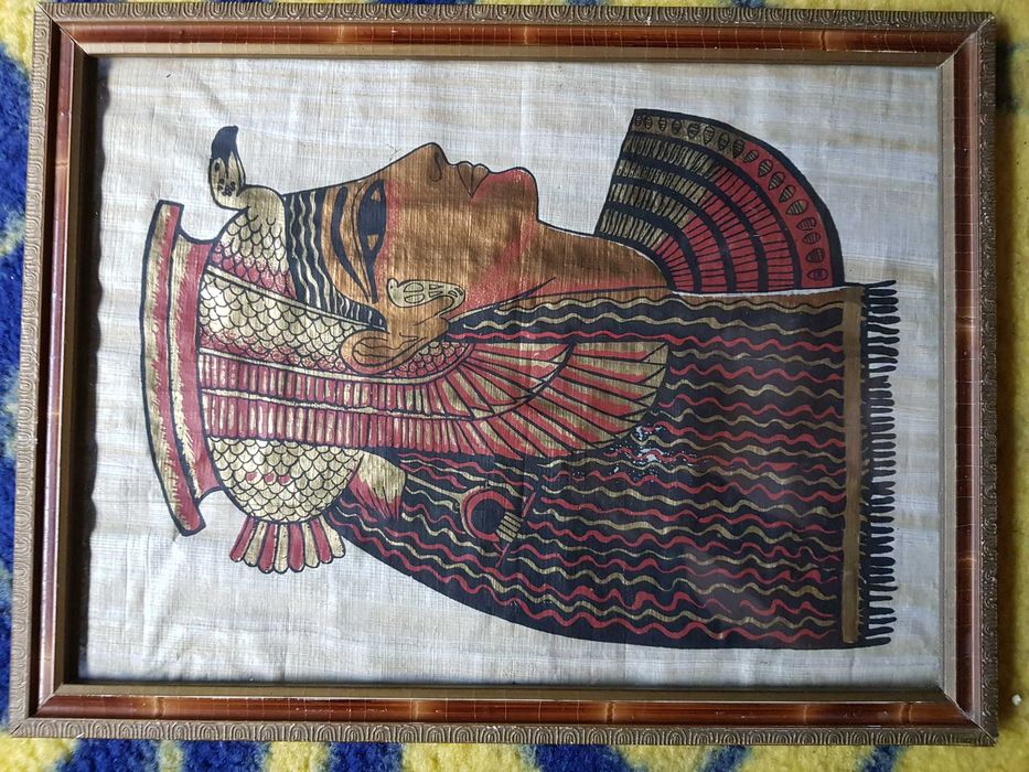 Papirus faraon oryginalny  w ramce z Libii
