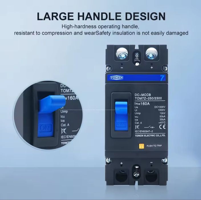 Автоматичний двополюсний вимикач постійного струму 200A DC 1000V 2Р TO