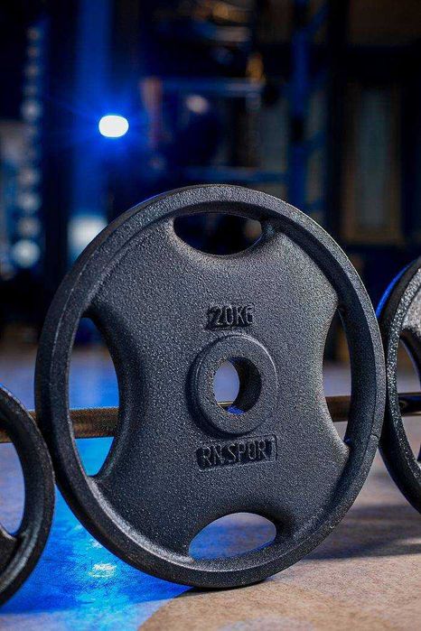 Диск олімпійский 20 кг Ø51 мм з хватом RN-Sport / Диски/Блин олимпий