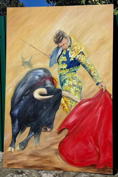 Trio de telas arte tauromáquica