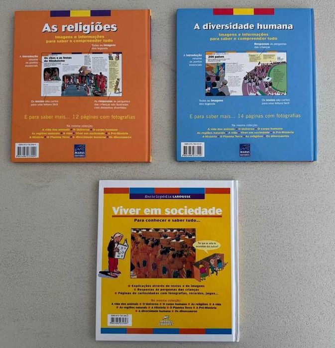 Enciclopédia Larousse – Infantis Educativos "As Religiões / A Diversidade Humana / Viver em Sociedade"