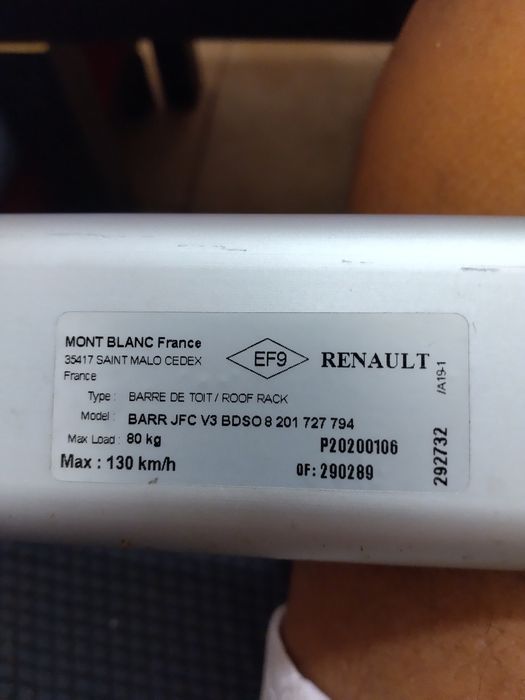 Barras tejadilho Renault