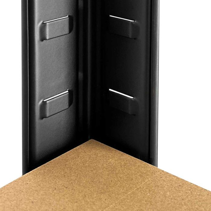 Regał Magazynowy Garażowy Metalowy Czarny Półki MDF 180x90x40Cm 875 kg