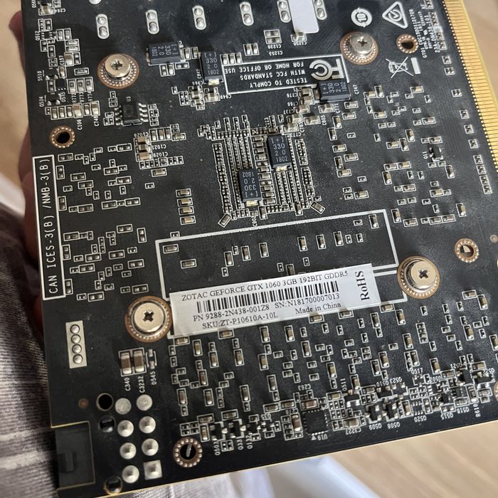 Karta graficzna zotac 1060 3gb jeden wiatrak sprawna