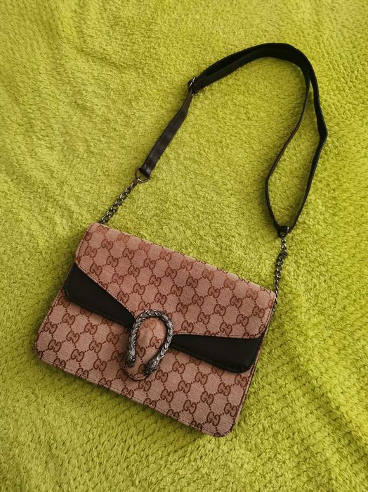 Torebka vintage brązowa beżowa wąż węże