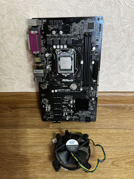 Легендарна материнська плата ASRock H81 Pro BTC + Процесор з графікою + Кулер! Всього 750 грн!
