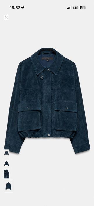 Синя замшева куртка Zara 3046/433/401