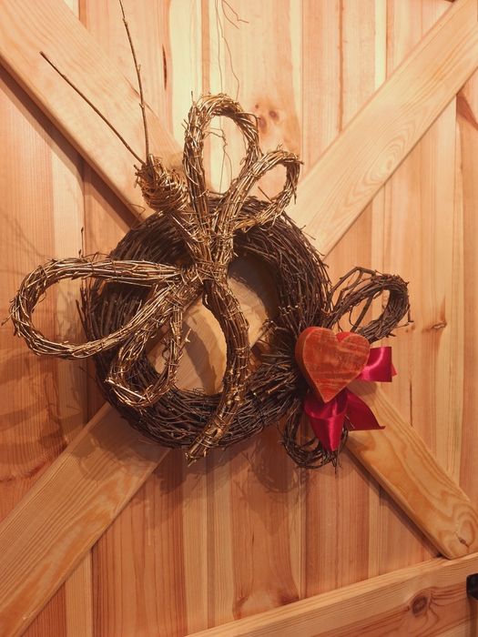 Naturalny wianek WAZKA 40 cm walentynki