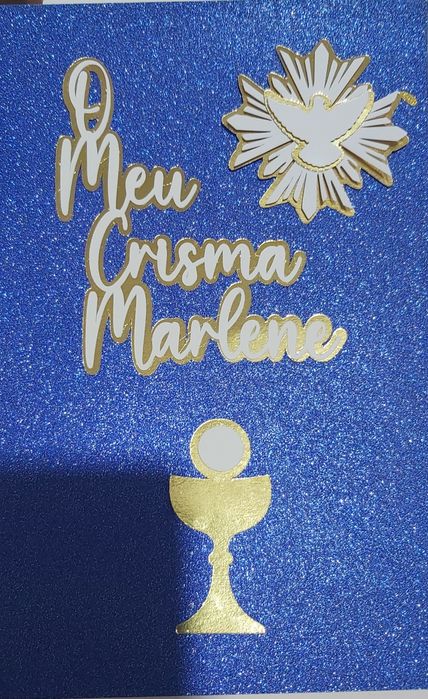 Topo de bolo para e aniversario crisma batizado