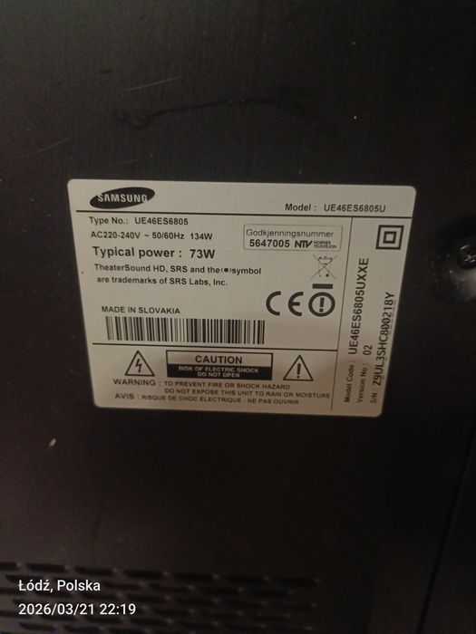 Telewizor 46 cali 3D Samsung