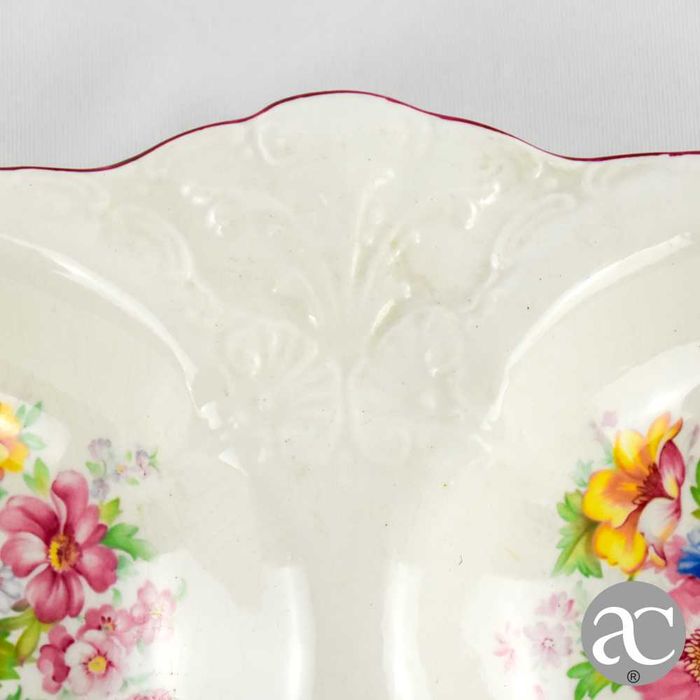 Prato aperitivos faiança inglesa Staffordshire Old Foley “James Kent”