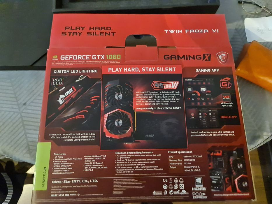 MSI Geforce GTX 1060. 6GB