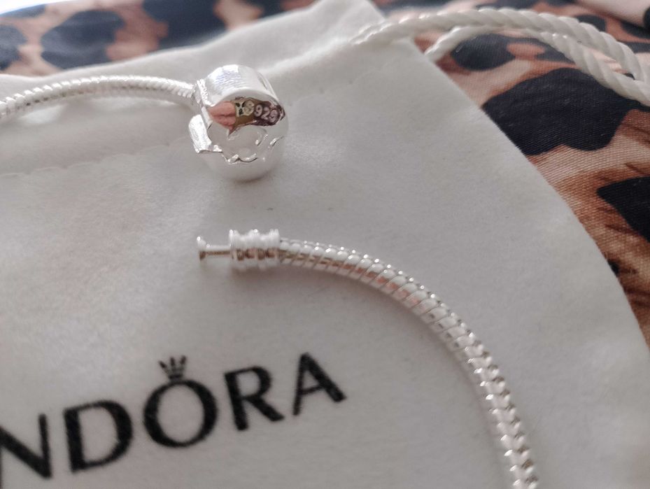 Zestaw PANDORA Bransoletka z Charmsami wyprzedaż! srebro 925