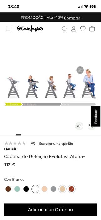 Cadeira Alimentação Evolutiva Alpha+