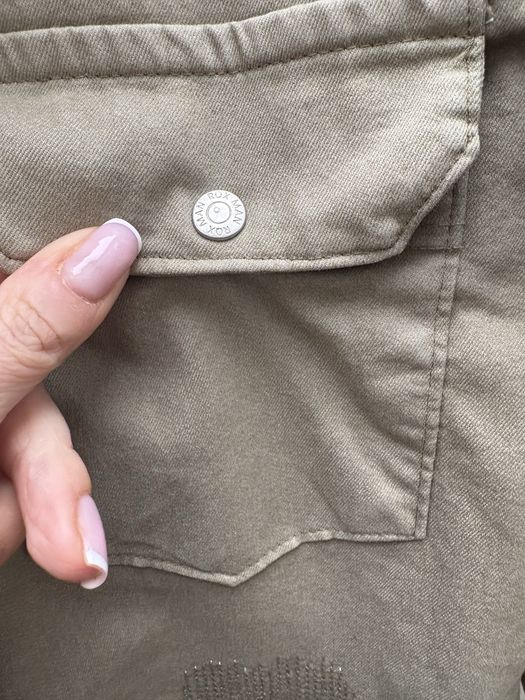 Koszula męska khaki z przetarciami