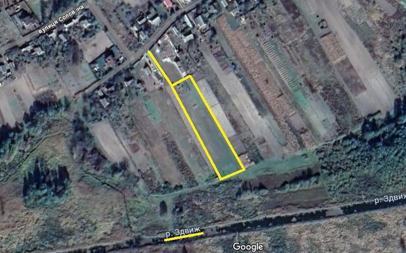 Земельна ділянка 42сот. під будівництво поруч р.Здвиж , с.Завалівка