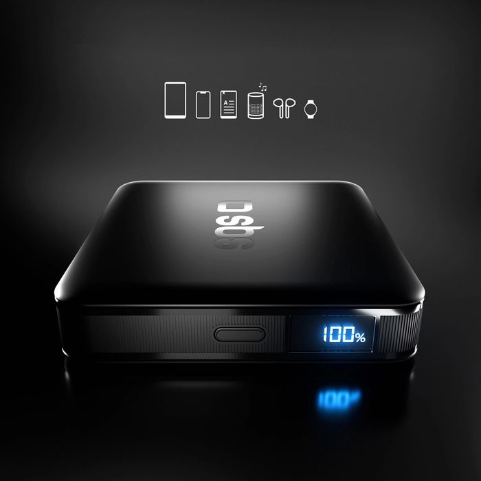 Powerbank SBS HD 10W 5000mAh USB-C z wyświetlaczem LCD - czarny