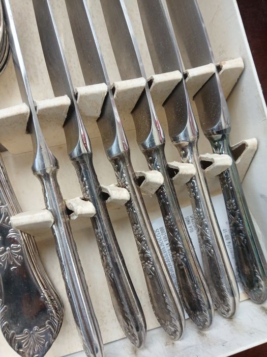 Hefra PRL wzór romański 30 elementów posrebrzane sztućce