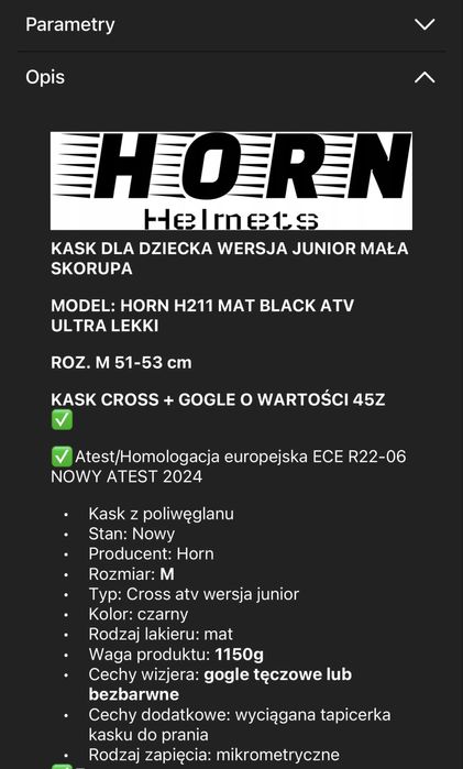Kask motor quad cross junior