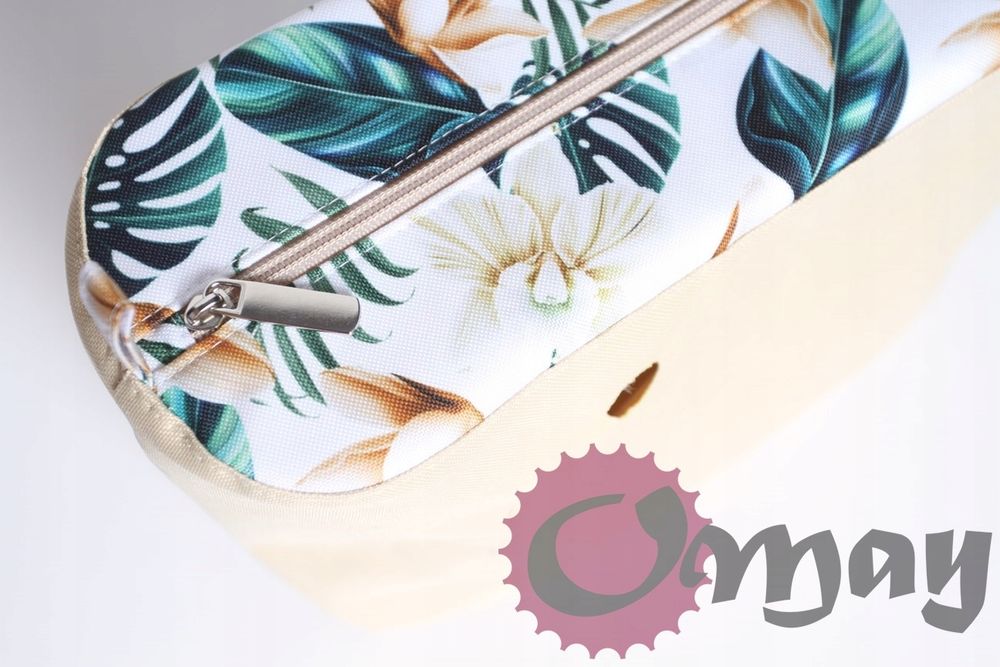 Organizer OBAG STANDARD cudne storczyki beż biszkopt 2 kieszenie OMAY