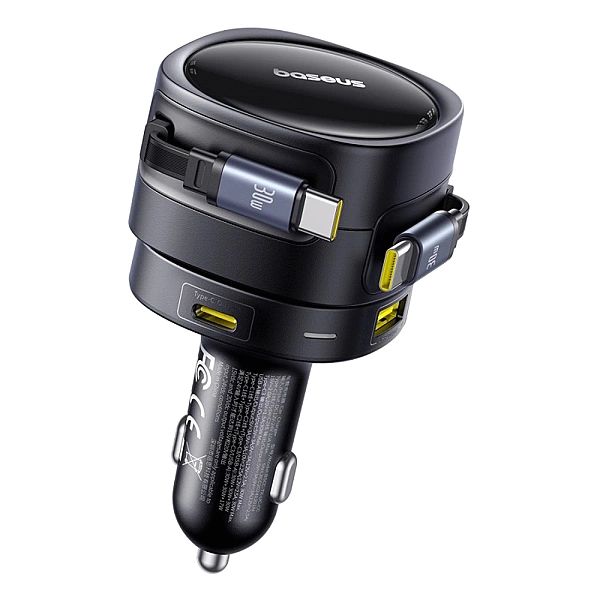 Ładowarka samochodowa Baseus Enjoyment Max 90W 2 x kabel USB-C + USB-A