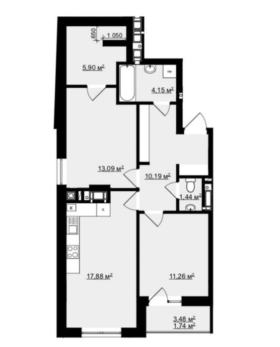 2-кімнатна квартира за адресою вул. Старознесенська (площа 66 м²) - Atlanta.ua - фото 2